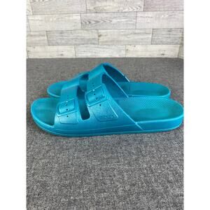 FREEDOM MOSES SANDALS Slide Dual Strap Ink Peacock Blue Waterproof Women 8 9